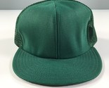 Vintage Cappello Camionista Verde Scuro Orlo Piatto Made IN USA Rete Dom... - $12.18