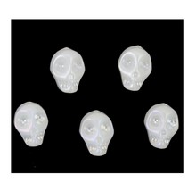 20 pcs 3D Muertos Skull Beads White Opal Sea Glass Jewelry Craft Making 10x8mm - £3.94 GBP