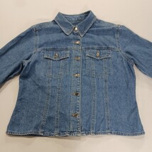 Crazy Horse CHPU2672 Women's M Petite Blue Denim Long Sleeve Button Up Jacket image 11