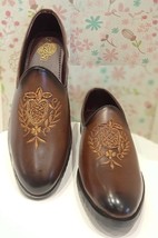 Mens Zardozi Jutti Premium embroidery wedding ethnic Loafers US size 7-11, Brown - £33.02 GBP