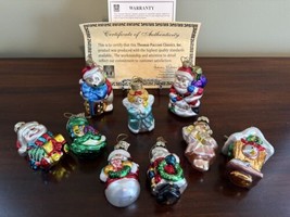 Vintage Thomas Pacconi Classics 2001 Glass Christmas Ornament Set Of 9 W/COA - £36.69 GBP