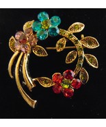 Vintage style rhinestone wreath brooch / pin NEW P1969 - $13.57 CAD