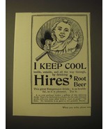 1893 Hires&#39; Root Beer Ad - I keep cool - £14.78 GBP