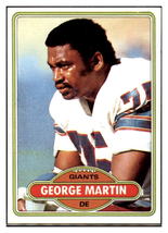 1980 Topps George Martin New York Giants RC Football Card VFBMC - £18.34 GBP
