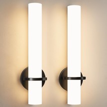 Black Sconces Wall Lighting, Led Dimmable Modern Wall Sconces Set Of Two 18W 300 - £157.26 GBP