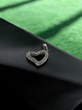 14K White Gold Round Natural Diamond Tiny Heart Women&#39;s Pendant 0.15ctw - $395.98