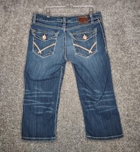 Buckle BKE Jeans Women&#39;s 29 x 19 Sabrina Capri   Embroidered Cropped Denim Pants - £19.66 GBP
