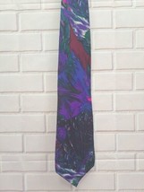 Molecular Expressions By Stonehinge Mens Silk Necktie Purple Black Green... - $9.78