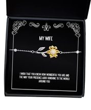 Useful Wife Sunflower Bracelet, I Wish That You Knew How Wonderful You are and T - £39.12 GBP