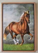 Original Oil by E.S. Stark. Solid Oak Floating Frame,  24&quot; x 35&quot; Horse Galloping - £343.71 GBP