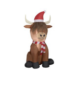 Holiday Time HIGHLANDER SCOTTISH COW 3.5 ft Christmas Airblown Inflatable - £43.24 GBP