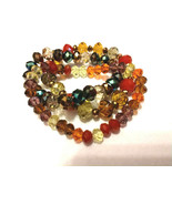 HANDMADE TRIO OF SWAROVSKI CRYSTAL BEADED STRETCH COLORFUL BRACELETS - $17.46 CAD
