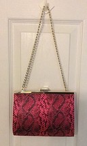 Juicy Couture Authentic Hollywood Hills Handbag Clutch Fuchsia Python Snake NWT - £49.13 GBP