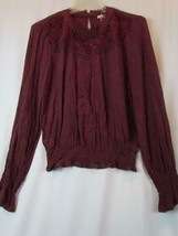 NWT American Rag Victorian Blouse Windsor Wine Long Sleeve Sz Small Org $54.50 - £23.89 GBP