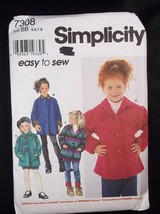 Simplicity Easy to Sew Pattern 7308 Child&#39;s set of jackets Size BB 5-8 - £4.39 GBP