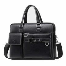 WEIXIER T599 Male Business Retro Tote Bag Handbag Computer Bag(Black) - £15.81 GBP