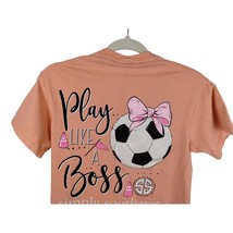 Simply Southern Womens Small Peach Play Like A Boss Graphic Tee - £10.49 GBP