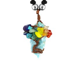 Mia Jewel Shop Rainbow Tree of Life Wire Wrapped Natural Raw Rough Healing Gemst - £12.65 GBP