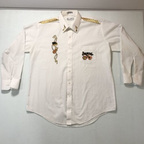 Chaplin Vtg Embroidered Appliqué Country Music White Shirt L 32 33 Rocka... - $12.82