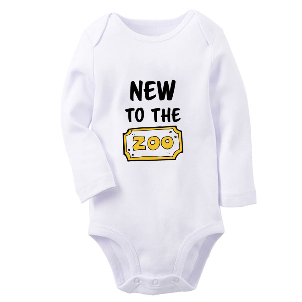 Primary image for New To The Zoo Funny Romper Baby Bodysuits Newborn Jumpsuits Infant Long Outfits