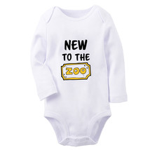 New To The Zoo Funny Romper Baby Bodysuits Newborn Jumpsuits Infant Long Outfits - £8.83 GBP