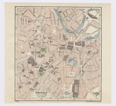 1924 Original Vintage City Map Of Sheffield / South Yorkshire / England - £17.47 GBP