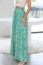 Green Floral Print Tie Waist Wide Leg Pants - $613.00 MXN