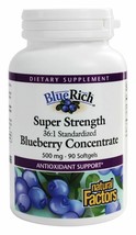 Natural Factors BlueRich Super Strength Blueberry Concentrate, 90 Softgels - £13.58 GBP