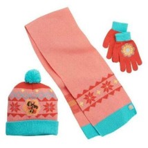 Girls Hat, Scarf, Gloves Winter Disney Elena of Avalor Orange Blue 3 Pc Set-4-16 - £15.66 GBP