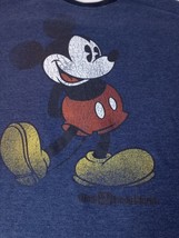 Disney Parks Haynes Vintage Style Mickey Mouse Graphic Blue T-Shirt Size Large - $9.95