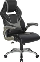 Osp Home Furnishings Oversite Ergonomic Adjustable High Back Faux, Grey Accents - $319.99