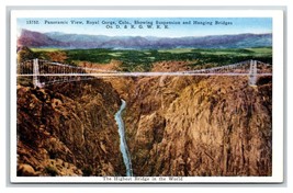Panorama of Hanging Bridge Royal Gorge Colorado CO UNP WB Postcard N18 - £3.06 GBP