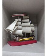 British Large Double Decker Handcrafted Wooden Model Ship - $445.02 MXN