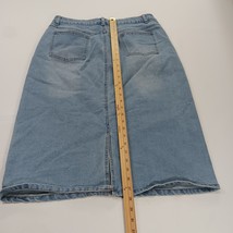 Allegra K Women's Denim Skirt Straight & Pencil Back Slit Blue Size XL image 6