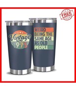 50th Birthday Insulated Tumbler - Navy Stainless Steel 20 oz Gift for Hi... - $49.57 CAD