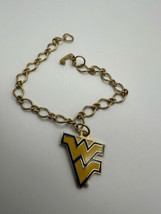 Vintage Gold Tone West Virginia University Charm Bracelet 7.25 inches - £14.09 GBP