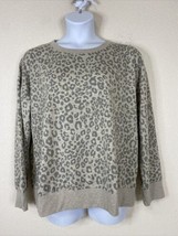 Splendid Womens Size XXL Tan Animal Print Pullover Sweatshirt Long Sleeve - £5.86 GBP