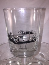 Vintage 1937 Cord Car Drinking Glass Tumbler NICE GRAPHIC 12 OUNCES  set... - $24.68