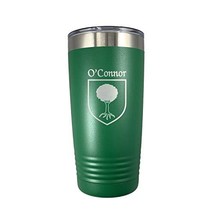 O&#39;Connor Irish Coat of Arms Stainless Steel Green Travel Tumbler - $28.00