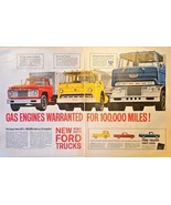 New Heavy Duty Ford Trucks Dump Trump Gas Engines-1954 Vintage Print Ad - $13.25