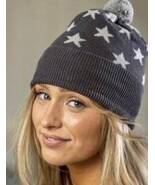 Dark Grey Cotton Star Bobble Hat - $43.13 CAD