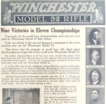 Winchester Model 52 Championship 1925 Advertisement Target Rifle Firearms DWX9 - £24.04 GBP