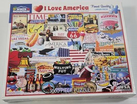 *N) White Mountain Puzzle - I Love America - #1279 - 1,000 Pieces - 24&quot; ... - £15.56 GBP