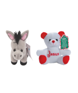 Legends of the Donkey & Candy Cane Bear Plush Animals Stocking Stuffer Christmas - £10.60 GBP