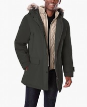 London Fog Artic Parka With Removable Faux Fur Trim On Hood Dark Olive - €160,07 EUR