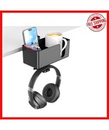Stylish Black 4-in-1 Desk Organizer - Easy Install Headphone &amp; Cup Holder - $675.76 MXN