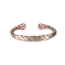 Vinterly Magnetic Bracelet Copper Ball Rose Gold Open Cuff Adjustable Bracelets  - £17.75 GBP