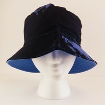 Bucket Hat Black & Blue Tie Dye Reversible Unisex 22.5" S/M Sun Hat Casual Cap