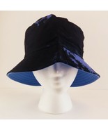 Bucket Hat Black &amp; Blue Tie Dye Reversible Unisex 22.5&quot; S/M Sun Hat Casu... - £12.58 GBP
