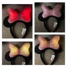 Walt Disney World Parks Minnie Mouse Ears Headband Adult Light Up Pink B... - £18.43 GBP